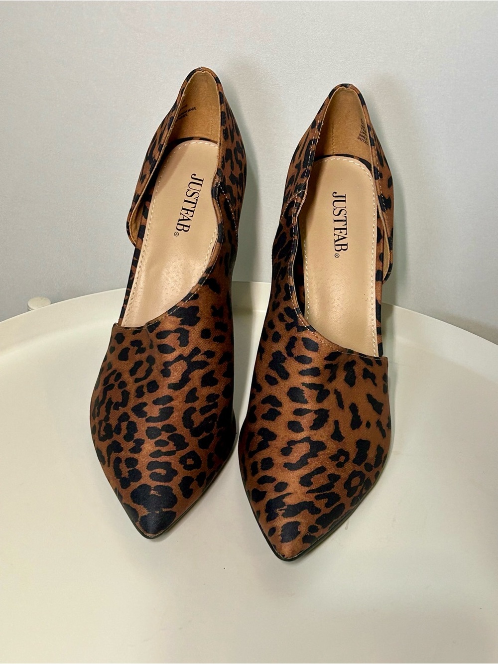 JustFab Party On The Side Leopard Stiletto Pumps 9